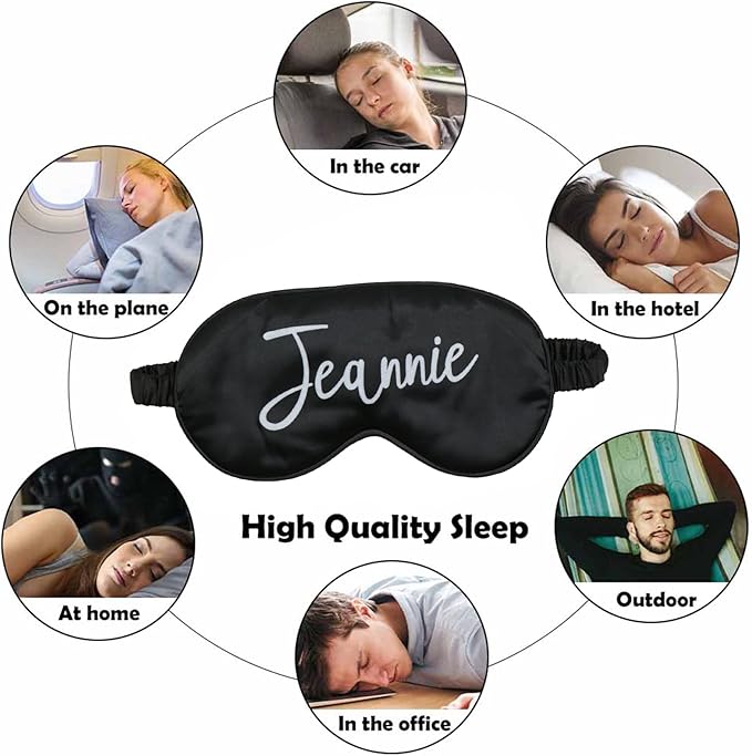 Custom Eye Mask,Add Your Image Text Personalized Sleep Shade Soft Blindfold Eyemask Blackout Eye Cover with Adjustable Strap for Full Night's Sleep,Travel and Nap White-BrightBean Baby