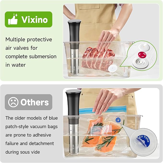 Vacuum Sealer Bags, 40 Reusable Vacuum Sealer Bags for Food Storage, BPA-Free, Meal Prep and Sous Vide Cooking,Works for Handheld Sealer and Vac Sealer Machine with External Vacuum Systems