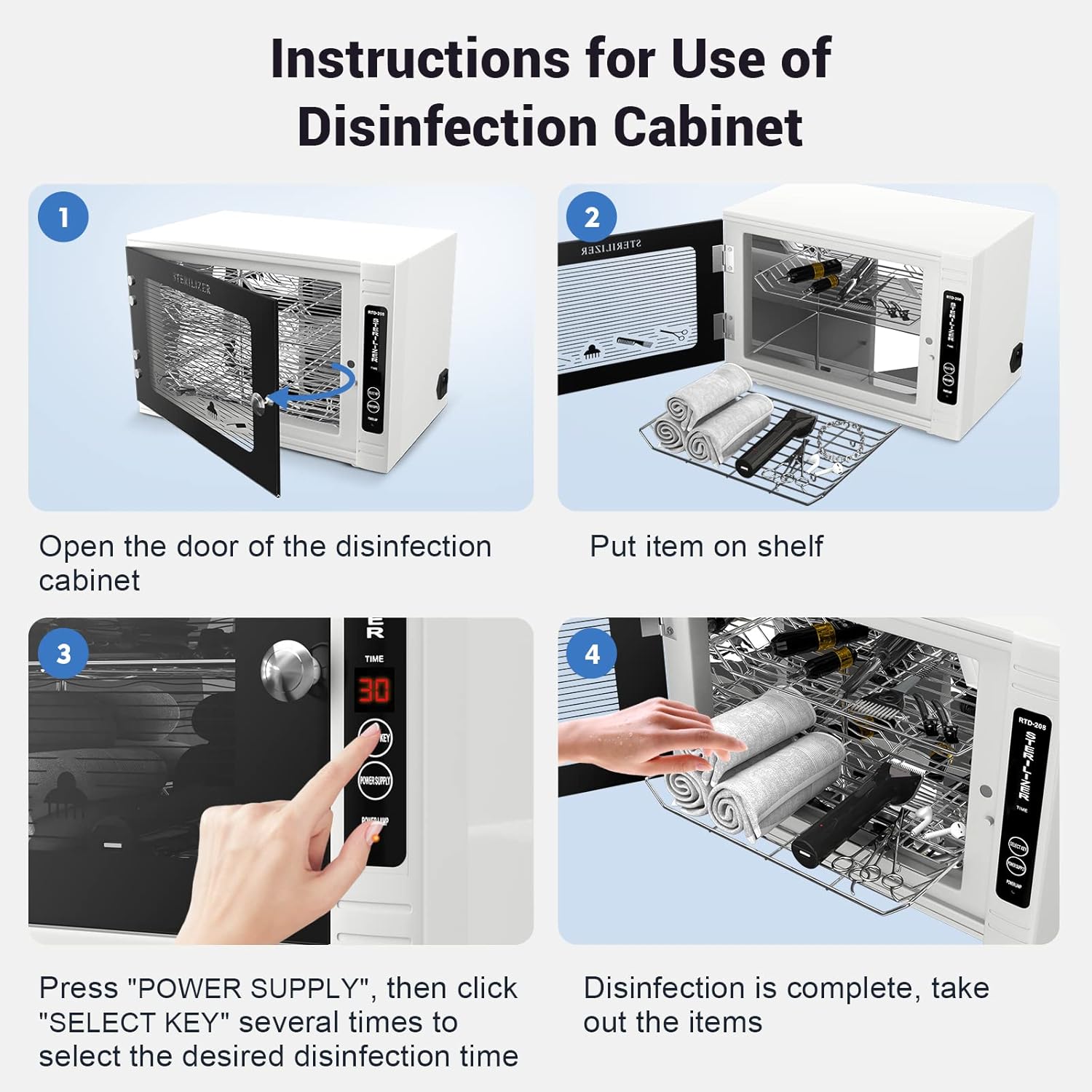 UV Sanitizing Cabinet (12L) Large Capacity - Metal Chemical-Free UVC Cleaner Box with Easy to Use Timer (5-60 Min) for Salon Tools, Manicure Supplies, Baby Bottles, Phones, Cutlery & More-BrightBean Baby