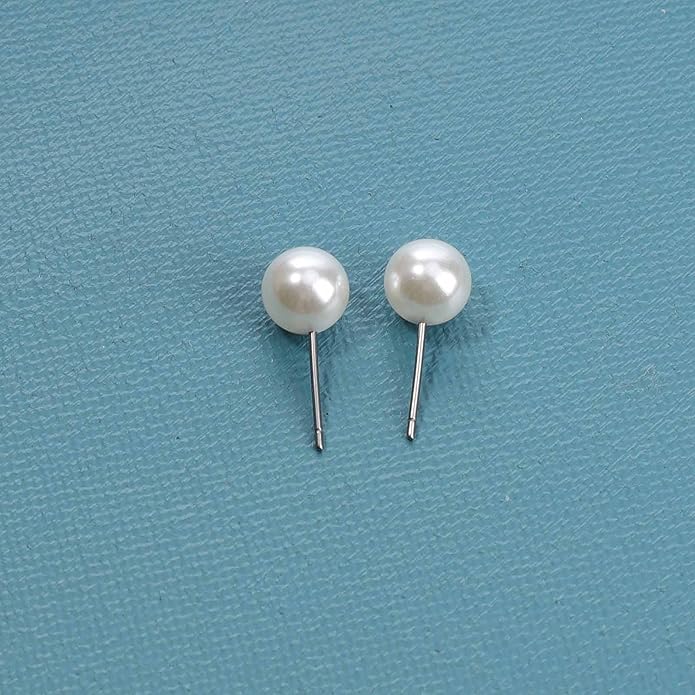 Boho Pearl Studs Earrings Tiny Pearl Earrings Minimalist Earrings Pearl Simple Studs Jewelry for Women Bridesmaid Gifts-BrightBean Baby