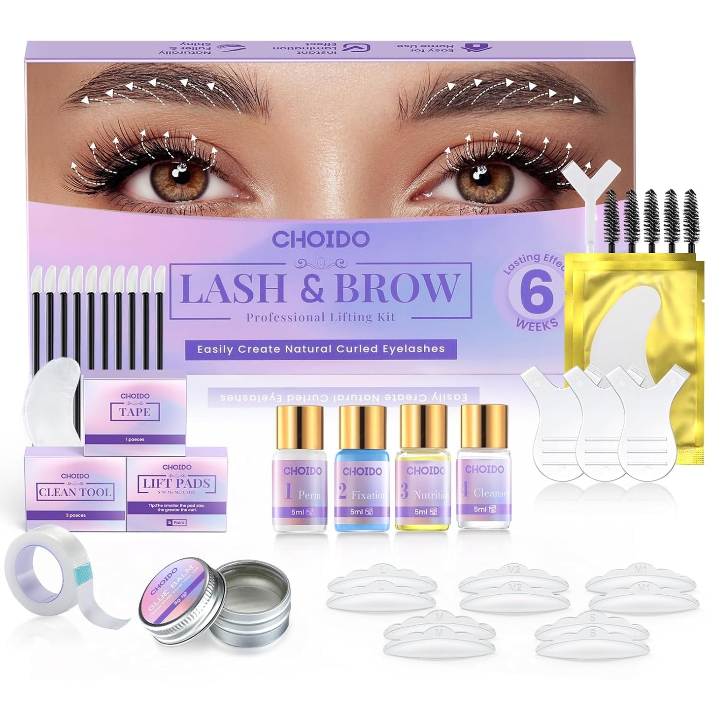 Lash Lift Kit - Eyelash Perm Kit - Eyebrow Lamination Kit, 2 in 1 Professional Eyelash Curling Lash Extension & Eyebrow Lift Kit, Eyelash Lift Kit Easy to Use for Salon & DIY Home Use, Lasts 6-8 Weeks-BrightBean Baby