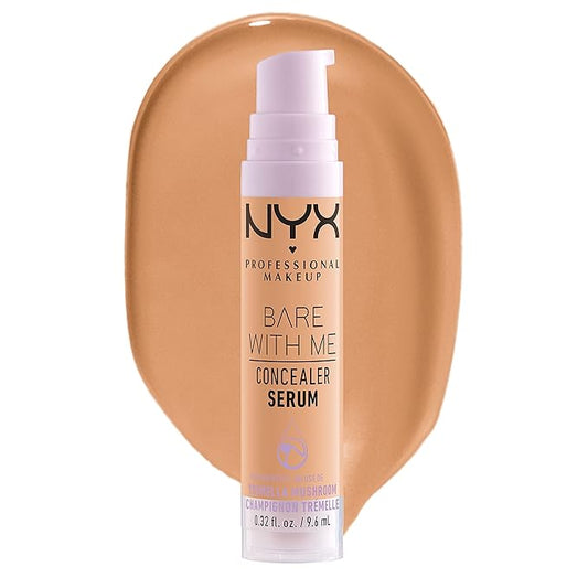 NYX PROFESSIONAL MAKEUP Bare With Me Concealer Serum, Up To 24Hr Hydration - Medium Golden-BrightBean Baby