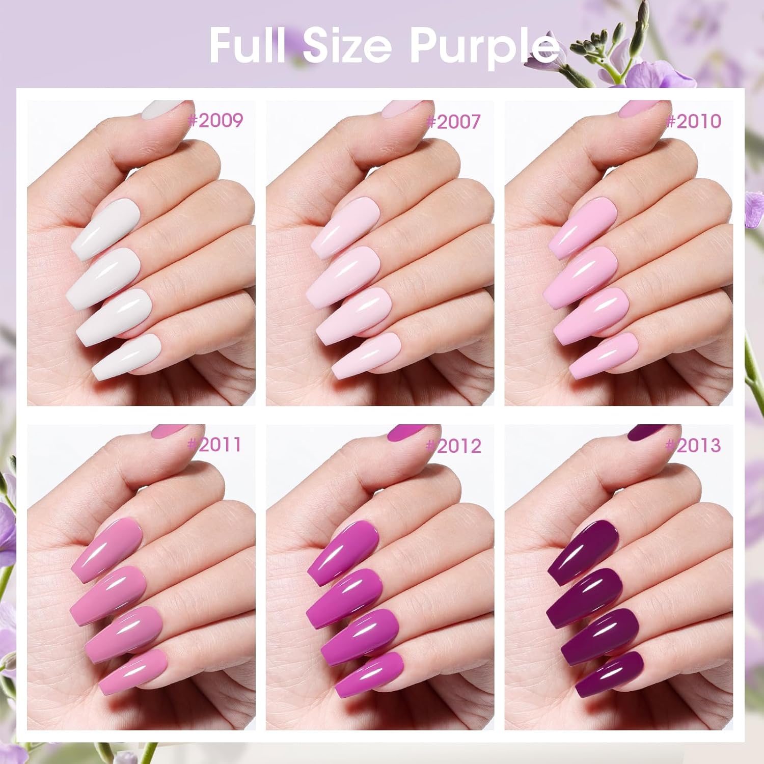 GELLEN Light Purple Nail Polish, Mauve Nail Polish 6 Colors Lavender Purple Set for Girls Women Home Salon Fall Winter, No UV Light Needed, Not UV Gel, Hema Free, Non-toxic-BrightBean Baby