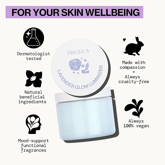Pacifica Lavender Glow Shimmering Body Jelly – Moon-Kissed Illuminator & Hydrating Body Gel, Lightweight Glow Highlight with Lavender & Vanilla, Clean Beauty, Vegan, Cruelty-Free, 6 oz-BrightBean Baby