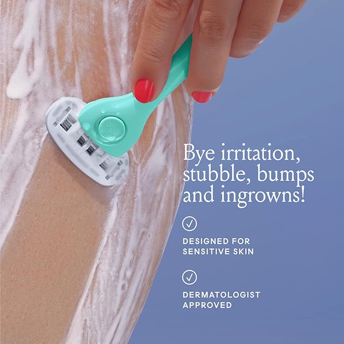 Billie Razors for Women Shave Kit – Razor + 4 x 5-Blade Razor Refills + Magnetic Holder – Minty-BrightBean Baby