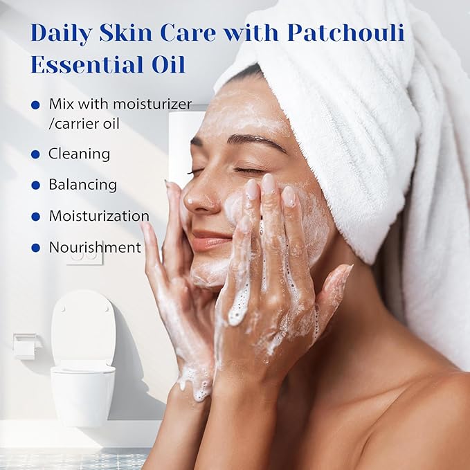 HIQILI Patchouli Essential Oil,100% Pure & Natural for Homemade Perfume, Sooth Skin, Nourish Hair at Home with Diffuser, Gift for Hippie Friend -100ML-BrightBean Baby