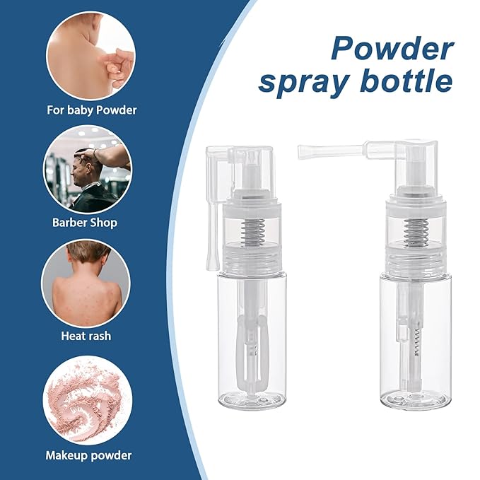 2 Pcs Empty Powder Spray Bottle, Cake Glitter Spray Bottle, Makeup Powder Spray Bottle, Barber Spray Bottle, Dry Powder Spray Bottle for Makeup Powder, Dusting, Glitter, Dry Cleaning Powder, Crafts-BrightBean Baby