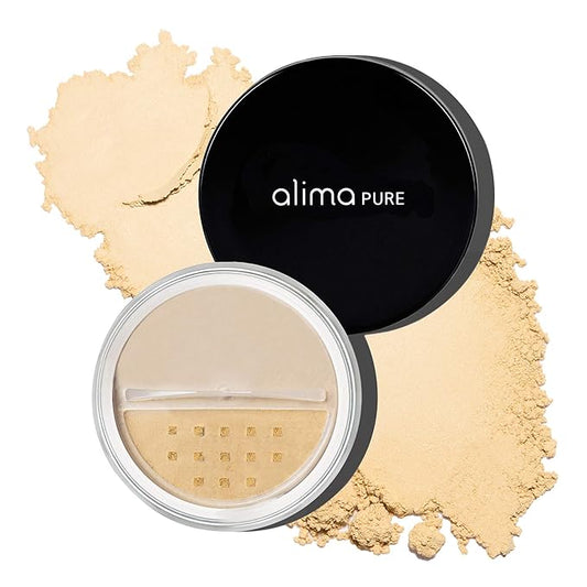 Alima Pure Matte Foundation Loose Mineral Powder Foundation Makeup, Loose Powder Makeup Oil Free Talc Free Powder, Natural Makeup Mineral Foundation Full Coverage Natural Foundation Powder .15 oz/4.5g-BrightBean Baby