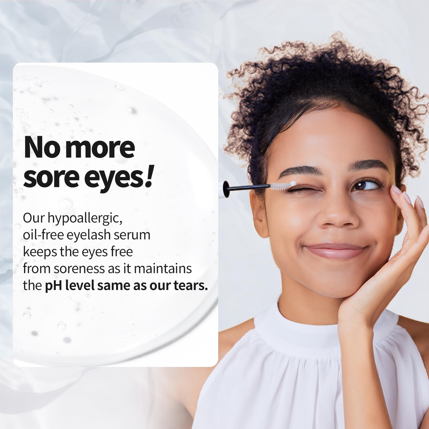 COSNORI Long Active Eyelash Serum - Korean Eyelash Boost Serum - Eyebrow Growth Enhancer for Longer and Thicker - Vegan Prostaglandin Free & Non Irritating - Peptides, Hyaluronic Acid, 0.3 fl.oz.-BrightBean Baby