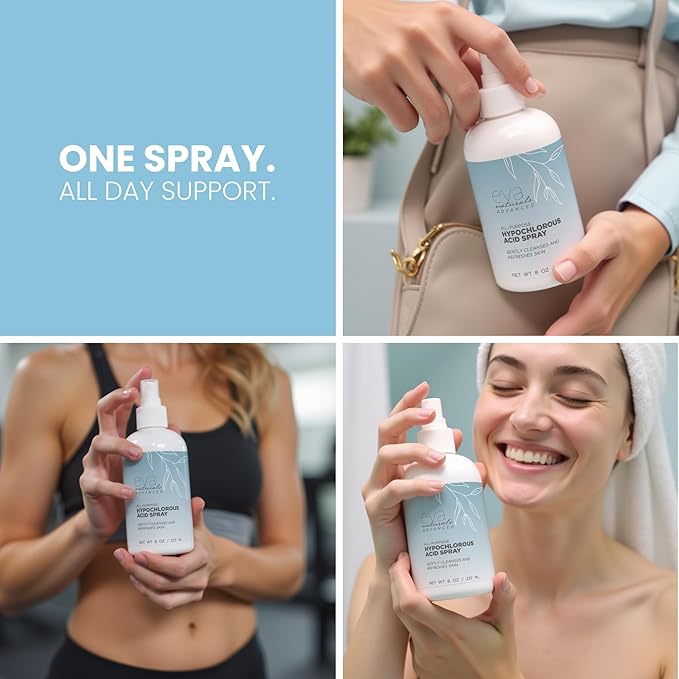 Hypochlorous Acid Spray for Face, Skin, and Body – 0.018% HOCl Facial Mist Toner, Hydrating Cleanser for Acne, Eczema, Rosacea, Eyelids, Pets, Workout, Baby, Back, Redness, Sensitive Care Spray-BrightBean Baby