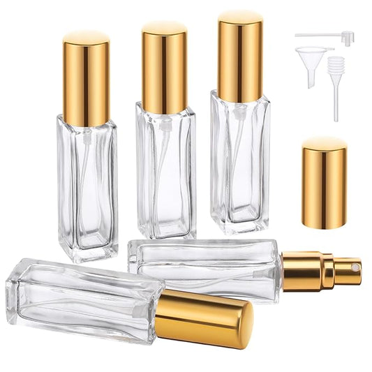 Segbeauty Perfume Travel Refillable, 5pcs 0.34 oz Portable Perfume Bottle, Empty Glass Sprayer Perfume Replacement Bottles for Travel Scent Toiletries Pump Bottle-BrightBean Baby