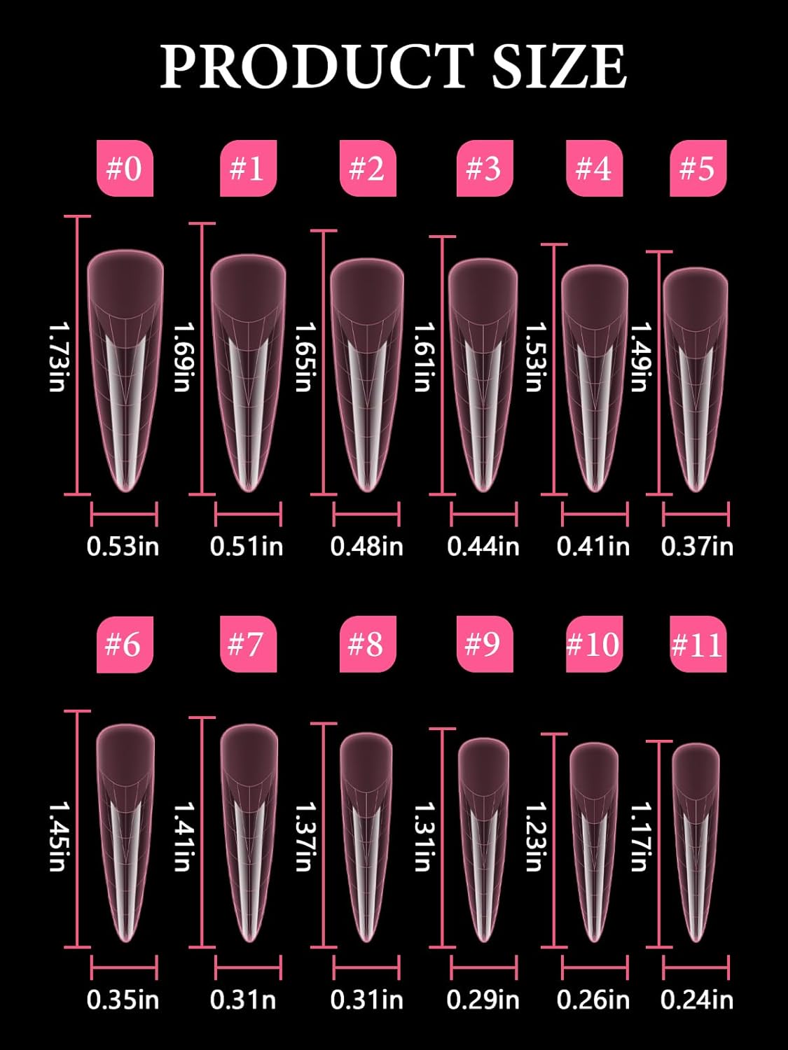 EBANKU Dual Nail Forms for Poly Extension Gel, 120 PCS Pink Nail Molds 12 Sizes Nail Extension Forms for Builder Gel Manicure Design Salon DIY-BrightBean Baby