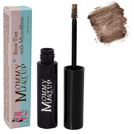 Brow Tint with Microfibers - 4-in-1 Tinted Eyebrow Gel to Groom, Hold, Sculpt & Color Your Brows, Covers Gray Hair - Water Resistant, Clump-Free, Long Lasting (Cool Brunette) by Mommy Makeup-BrightBean Baby