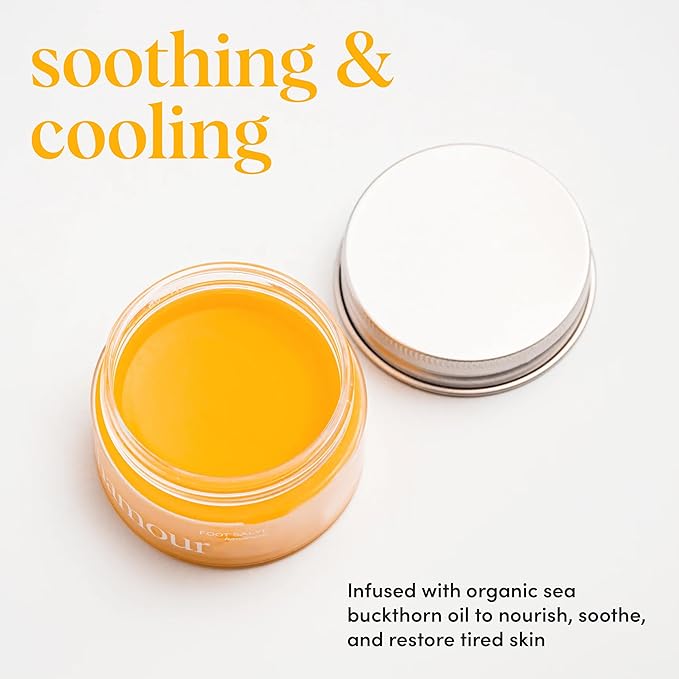 Natural Foot Salve for Dry Cracked Feet – 100% Organic Formula with Beef Tallow, Sea Buckthorn, Thyme & Peppermint Oil – Heel Balm Foot Cream for Rough Skin & Callus Care – 1.06 oz-BrightBean Baby