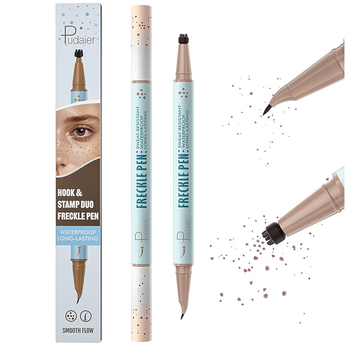 2-in-1 Dual Ended Microblading Freckle Pen & Freckle Stamp,Waterproof Freckle Stamp & Precise 15°Tip for Natural Lifelike Freckle Makeup,Perfect Make up,Last 24Hrs.-BrightBean Baby
