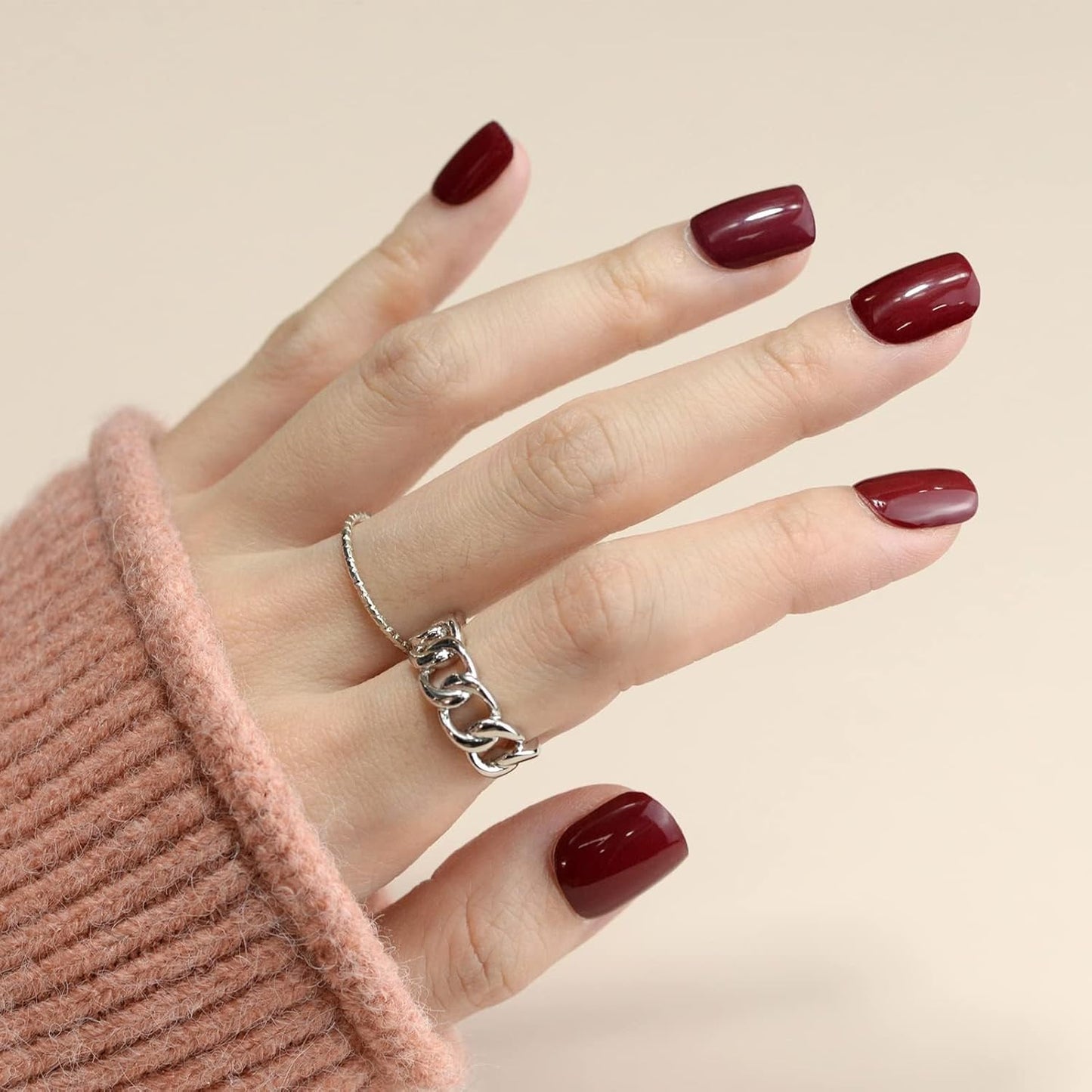 Nail Polish Strips, 32PCS Salon Quality Wraps, Long Lasting Gel Nail Stickers for Women Easy Apply& Remove (Vinery Red)-BrightBean Baby