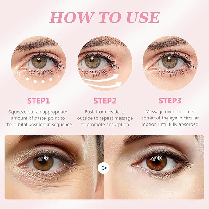 Instant Under Eye Cream, Ream For Eye Bags, Moisturizing Eye Cream, Anti-Wrinkle Eye, Brightening Eyes Tightener Cream, Helps To Instantly Reduce The Puffy Eye Look（2pcs）-BrightBean Baby