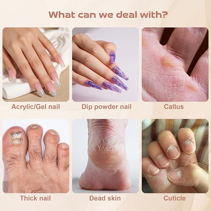 Electric Nail File ,Professional Nail Drill for Acrylic Gel Dip Powder Nails Portable Nail Machine Kit Manicure Pedicure Tools Polishing Set with Nail Drill Bits Sanding Bands (Rose Gold)-BrightBean Baby