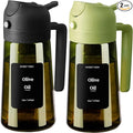 2PCS Olive Oil Dispenser and Oil Sprayer – 16oz/470ml Glass Light-Proof Oil Pourer for Kitchen, Air Fryer, Cooking, Salad, and BBQ