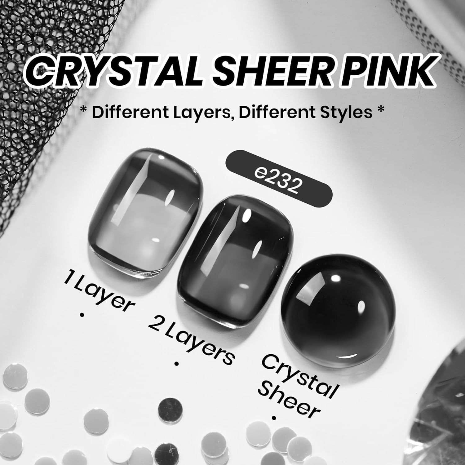 Beetles Black Jelly Gel Nail Polish - 15ML Sheer Black Gel Polish Neutral Jelly Translucent Effect Soak Off UV French Nail Art DIY Home Manicure Gift for Women-BrightBean Baby