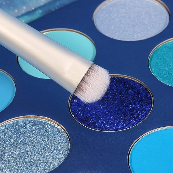 docolor Eyeshadow Palette 9 Colors Blue Eyeshadow Gemstone Shadow Palette Highly Pigmented Mattes Shimmers Smokey Glitter Cream Colorful Powder Blendable Long Lasting Waterproof Makeup Palette-BrightBean Baby