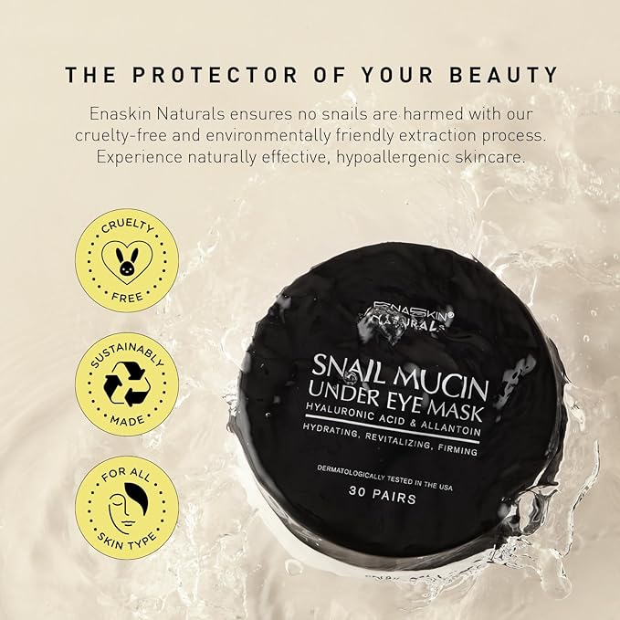 Under Eye Patches for Dark Circles: Snail Mucin Gel Masks for Puffiness Undereye Bags Wrinkles - Instant Brightening Moisturizing Skin Treatment Pads - Gift for Men and Women, 30 Pairs (White)-BrightBean Baby