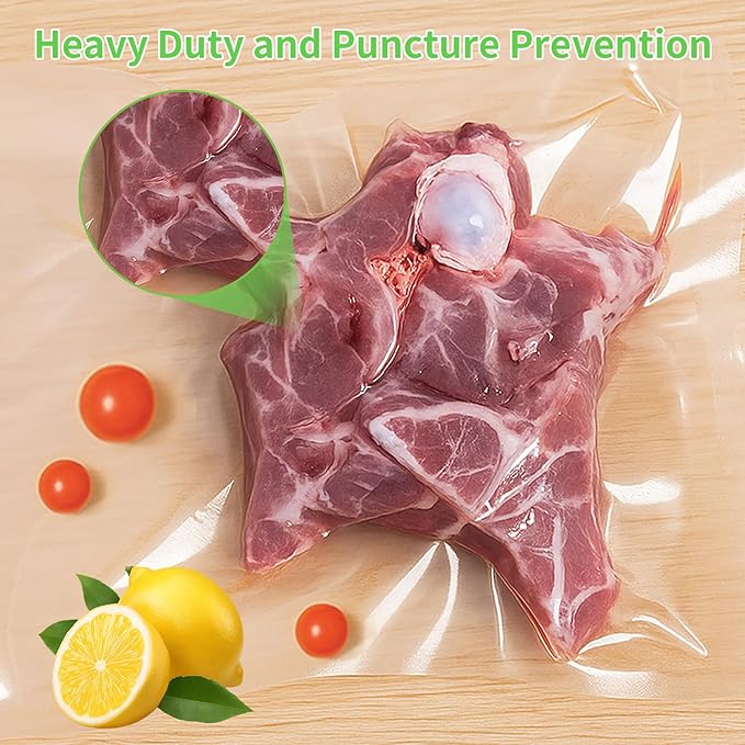 MakMeFre 300 Quart Size 8" x 12" Vacuum Sealer Bags with BPA Free and Heavy Duty,Great for Food Storage Vaccume Sealer PreCut Bag