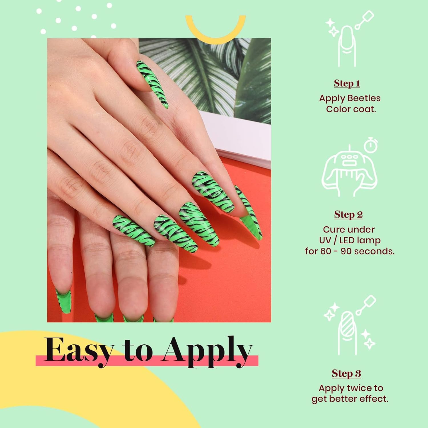 Beetles Neon Green Gel Nail Polish Halloween Gel Nail Polish 15ml Soak Off Uv LED Nail Lamp DIY Home Gift for Women Lime Green-BrightBean Baby