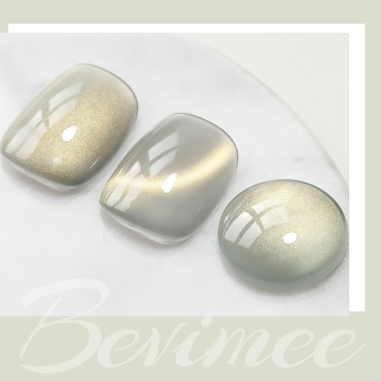 Cat Eye Nail Polish Glass Jelly Magnetic Gel Polish Smoothie Glitter Gloss Shine Holographic Celadon Color Velvet UV Gel Polish For Nail Art Manicure DIY At Home 12ml-BrightBean Baby