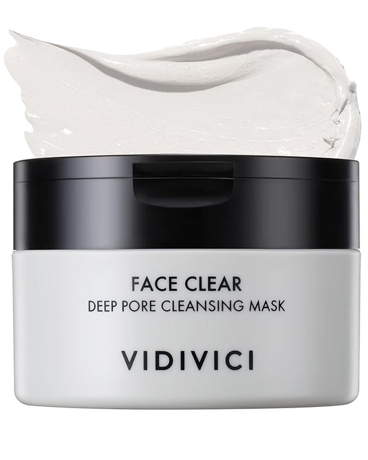 VIDIVICI Korean Deep Pore-Cleansing Clay Mask – Gently Exfoliates & Soothes Oily, Sensitive Skin – Mud Wash-Off Formula for Sebum Control, Cooling Hydration & Pore Tightening – 3.38oz-BrightBean Baby