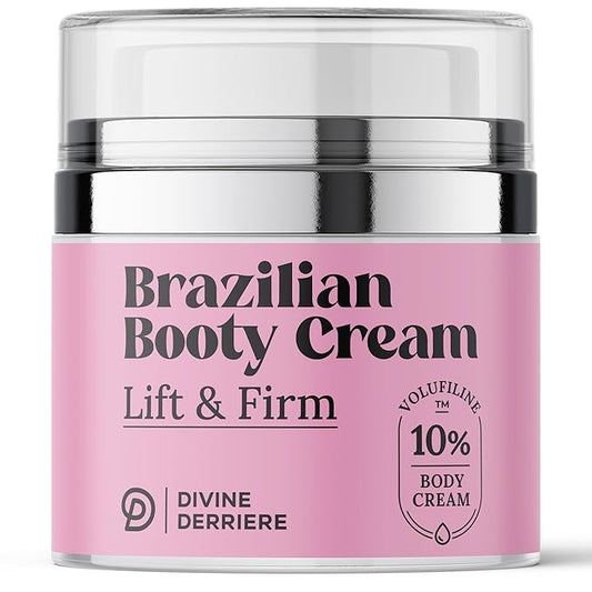 Divine Derriere Brazilian Body Butter Cream, Lift and Firm Body Cream with Volufiline Helps Reduce the Appearance of Cellulite for a Lifted and Firm-looking Derriere, Bum Bum Cream, 50ml-BrightBean Baby