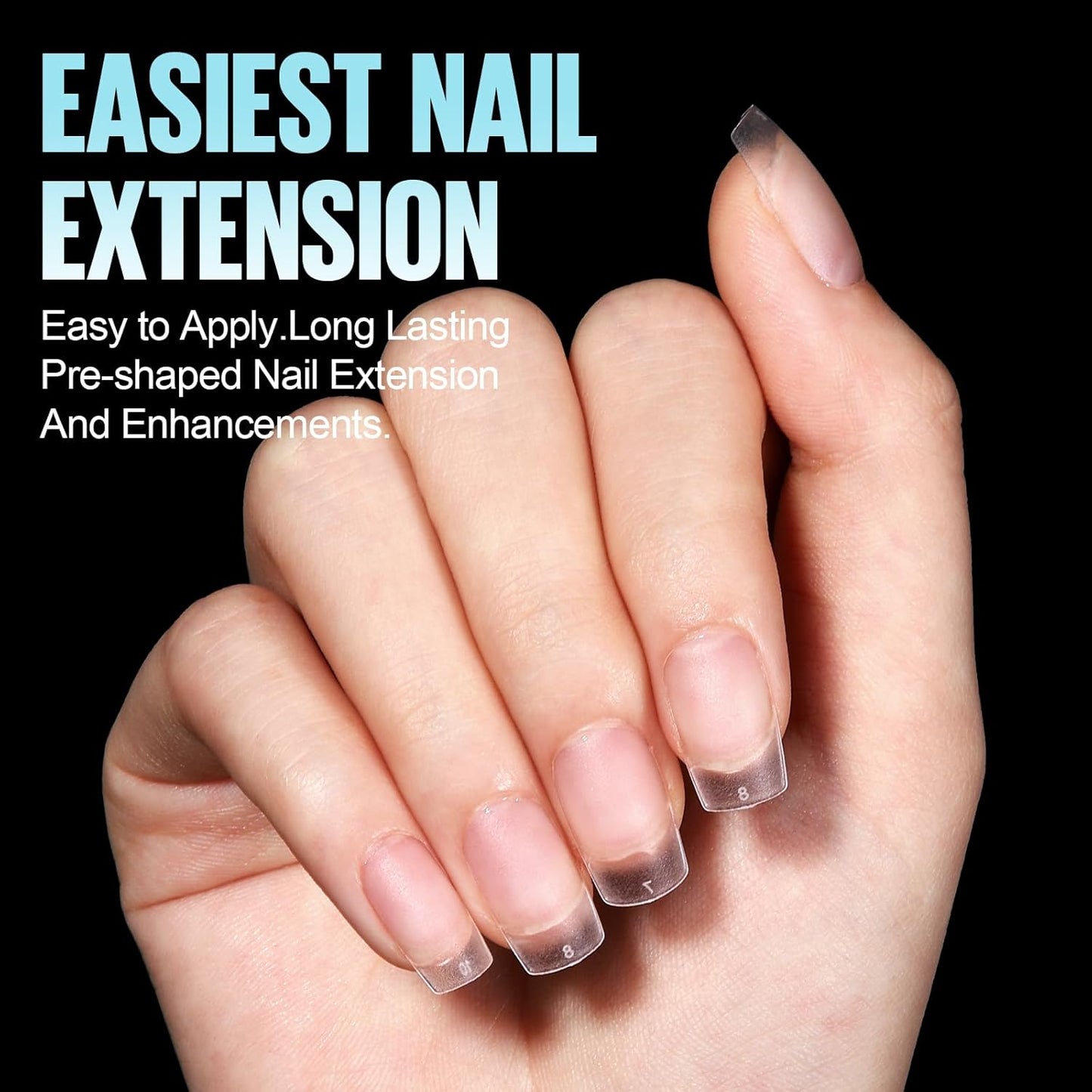 TOMICCA Short Square Gel Nail Tips, 15 Sizes No File Square Tips Full Cover, 360Pcs Soft Fake Acrylic Nails for Home DIY Nail Salon Manicure-BrightBean Baby