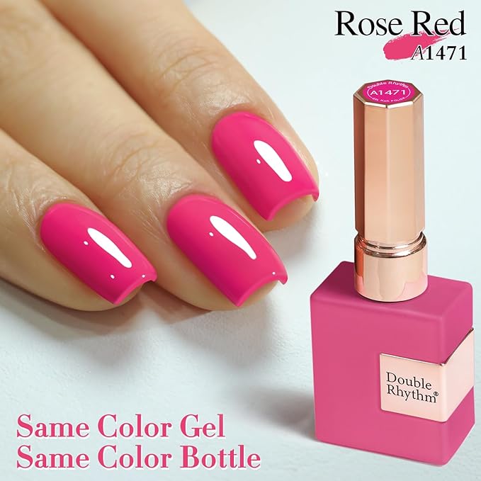 Double Rhythm Translucent Gel Polish Sheer Neutral Natural Light Milky Same Color Same Bottle 15ML Jelly UV Nail Polish Nail Art DIY at Home (Pink Purple-A1471)-BrightBean Baby