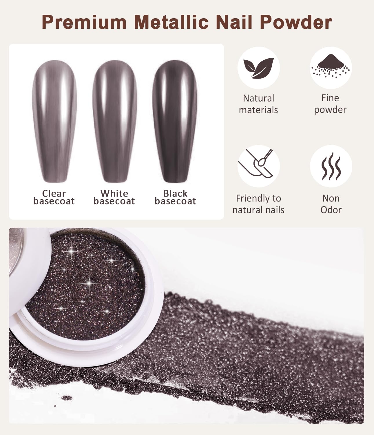 Mermaid Pearl Chrome Nail Powder: 8 Colors Mirror Effec Chocolate/Coffee/Copper Chrome Nail powder，Magic Mermaid Pink Chrome Nail Powder Pigment for Nail Art Design Home DIY（Purple/Green）-BrightBean Baby