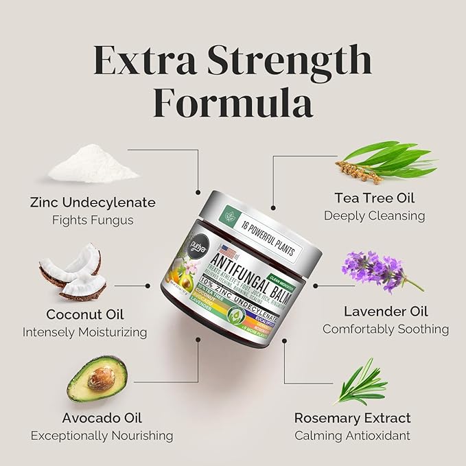 Puriya Clinically Proven Antifungal Cream for Skin Fungus, Extra-Strength Athletes Foot Cream Treatment, Jock Itch, Ringworm Treatment for Humans, Anti Fungal Itchy Skin Relief with Tea Tree Oil-BrightBean Baby