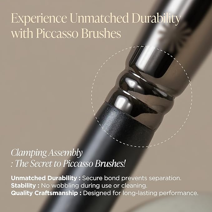 Piccasso FB33 Foundation Brush – Tapping Cover Brush for Liquid & Cream Foundation, Fills Pores with Soft Bristles for Smooth and Flawless Face Makeup, Professional Korean Beauty Tool-BrightBean Baby