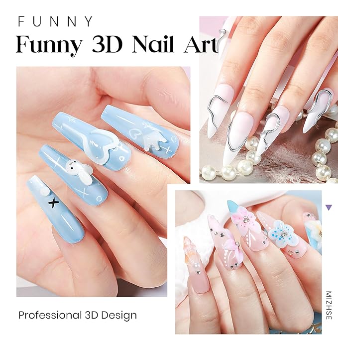 MIZHSE Solid Builder Gel, Non-Sticky White Sculpting Gel for Nails, 3D Nail Art Building Carving Modeling Hard Nail Extension Soak Off U V/LED Salon Home DIY 15g/0.5oz-BrightBean Baby