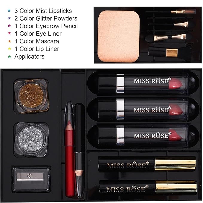 58 colors Professional All In One Makeup Full Kit for Women Girls Beginner, Makeup Gift Set with Eye Shadow Blush, Lipstick, Compact Powder, Mascara, Eyeliner, Lip Liner, Eyebrow Pencil, Glitter(331N)-BrightBean Baby