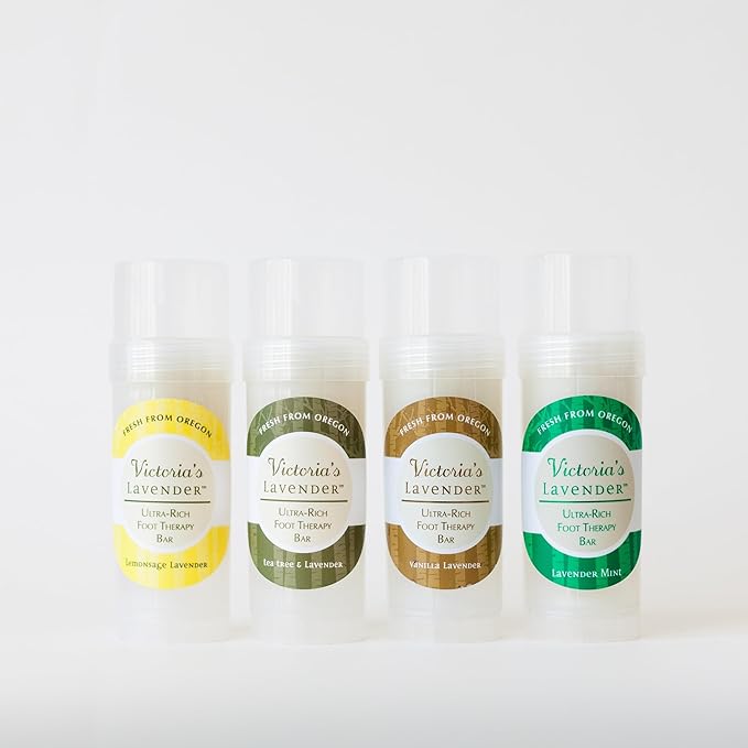 Victoria's Lavender Ultra Rich Foot Balm for Dry Cracked Feet – Heel Repair & Softener with Tea Tree Oil & Lavender – Dry Heels Treatment for Women & Men – Made in USA Foot Balm Stick - 2 Pack (2.5Oz)-BrightBean Baby