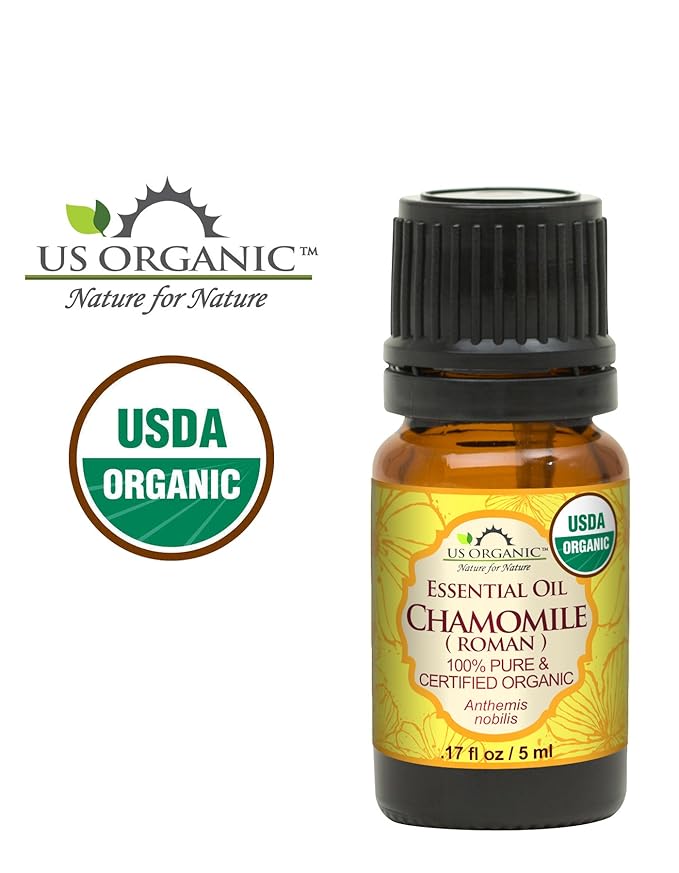 US Organic 100% Pure Chamomile (Roman) Essential Oil - USDA Certified Organic, Steam Distilled - W/Euro Dropper (More Size Variations Available) (5 ml)-BrightBean Baby