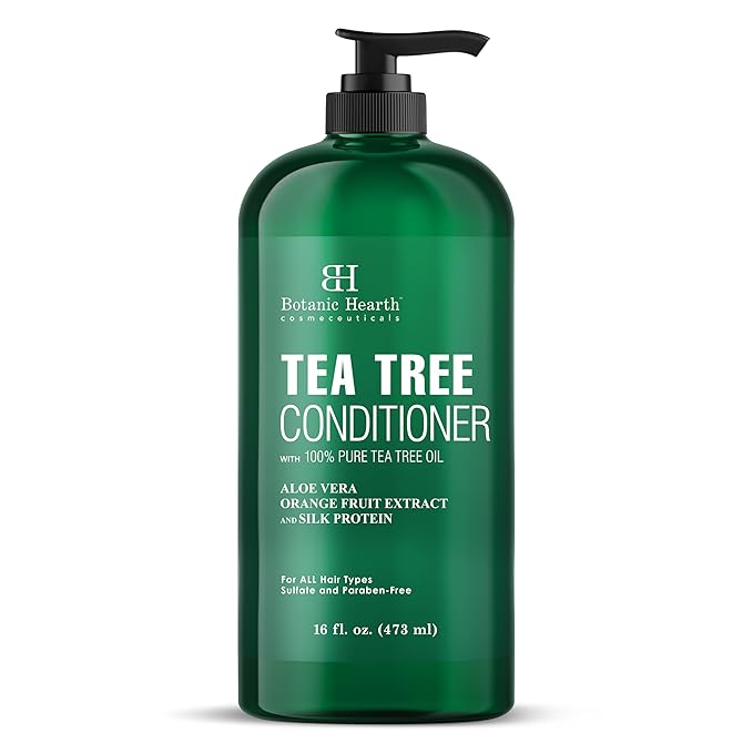 Botanic Hearth Tea Tree Conditioner | For All Hair Types | Fights Dandruff & Dry Scalp | With Vitamin C, Peppermint Oil, Rosemary Oil & Lavender Oil | Sulphate & Paraben Free | 16 fl oz-BrightBean Baby