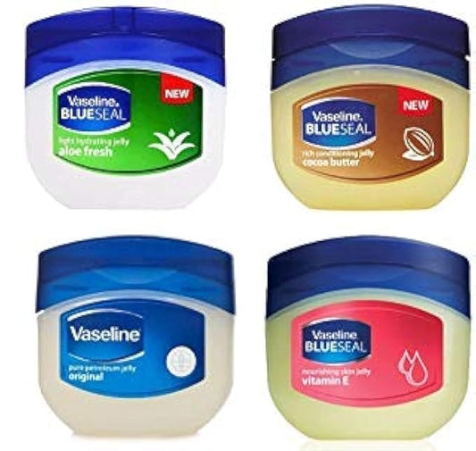 Vaseline Blue Seal Series (Variety 4 Pack)Cocoa Butter, Vitamin E, Aloe fresh, Original-BrightBean Baby