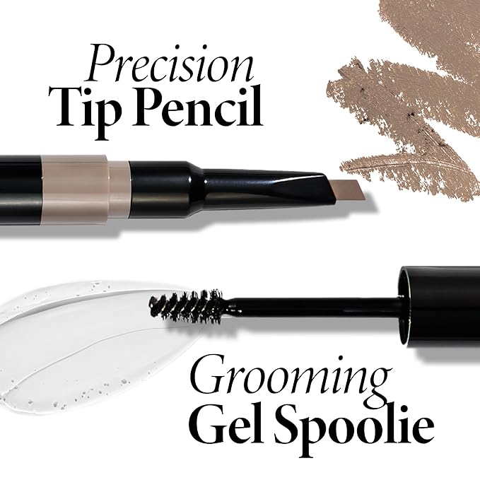 LAURA GELLER NEW YORK Sculpt-n-Stay Waterproof Brow Pencil & Gel- Dark Brown-BrightBean Baby