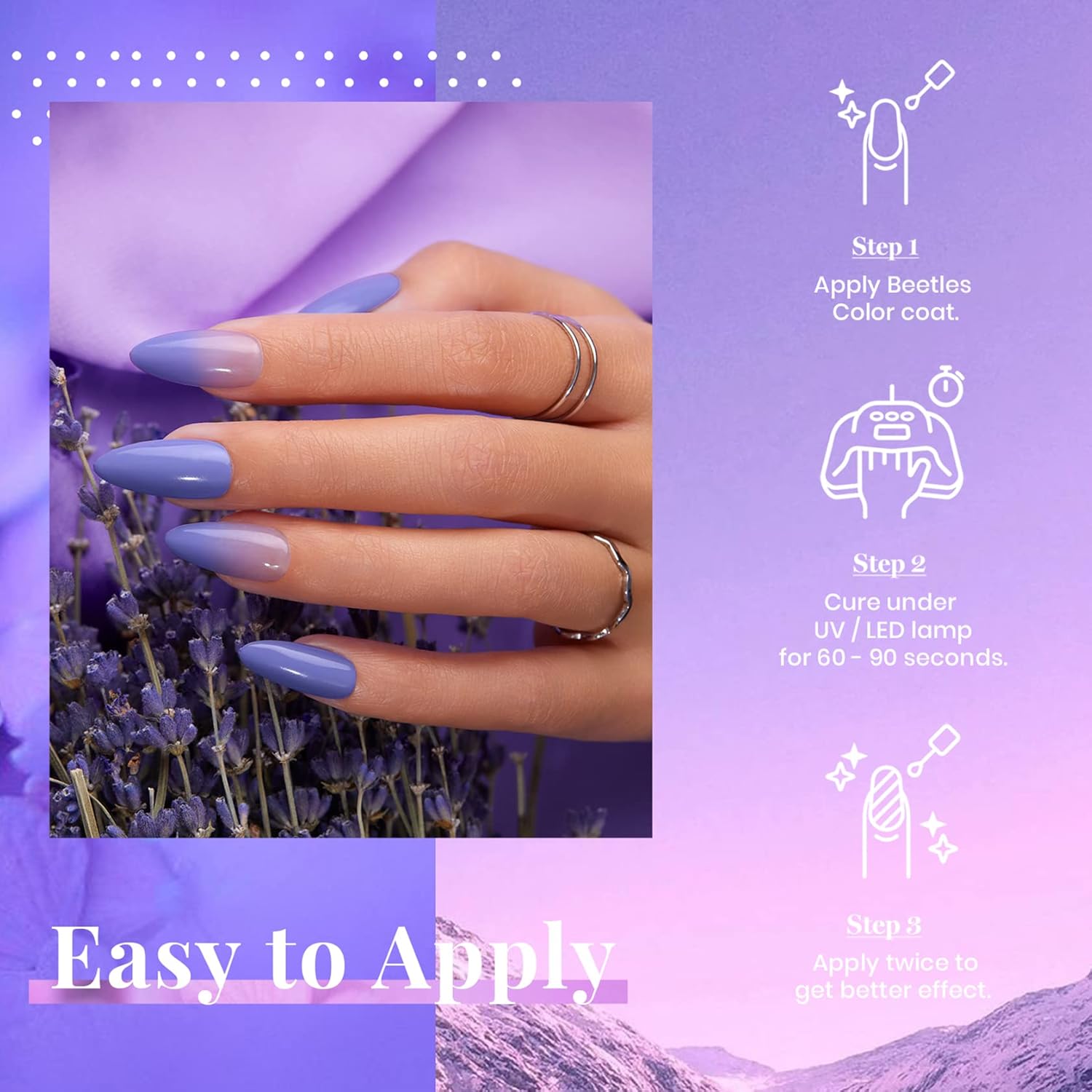 beetles Gel Polish Purple Gel Nail Polish Periwinkle Color 15ml Soak Off Uv Lamp Nail Art Manicure Salon Design DIY Home Gift for Women Girls-BrightBean Baby