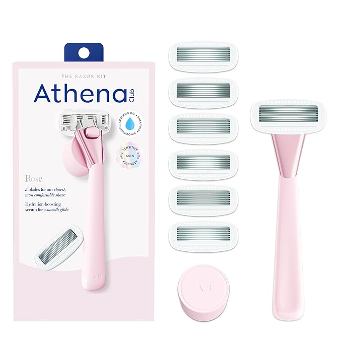 Women's Razor Shave Kit, 1 Rose Razor Handle + 6 Blade Refills-BrightBean Baby