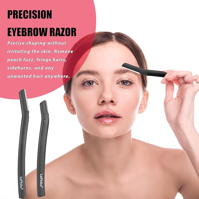 Eyebrow Trimmer Kit, 7 in 1 Eyebrow Scissors, Tweezer, Razor, Gromming Scissors Brush for Women Men, Gifts for Stocking Stuffers - Black-BrightBean Baby