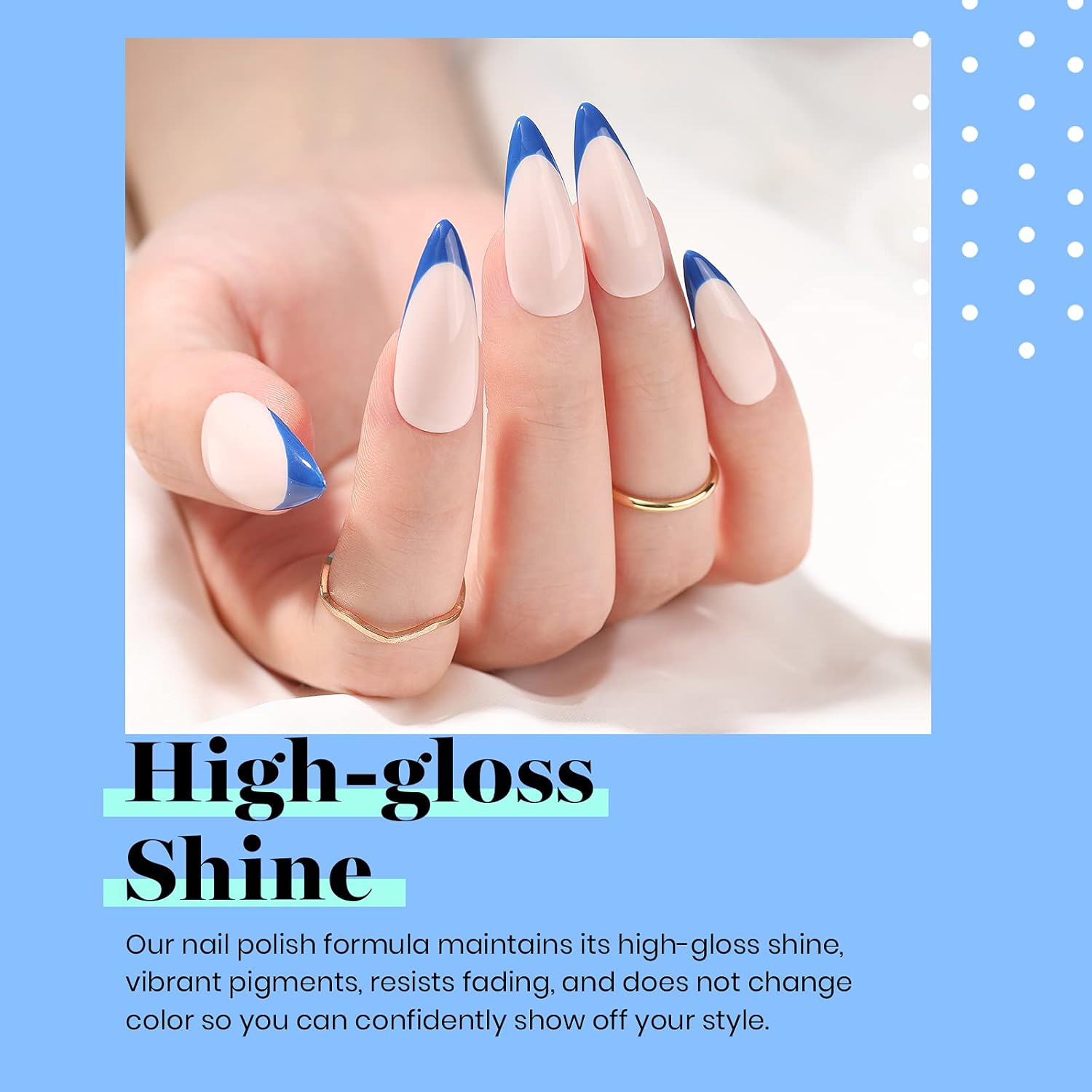 Beetles Blue Gel Nail Polish, 1 Pcs 15ml Cobalt Blue Color All Season Gel Polish Nail Art Manicure Salon Soak Off DIY Nail Uv Design at Home Gift for Women-BrightBean Baby