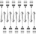 New Star Foodservice 58666 Rose Pattern, 18/0 Stainless Steel, Salad Fork, 6.2-Inch, Set of 12