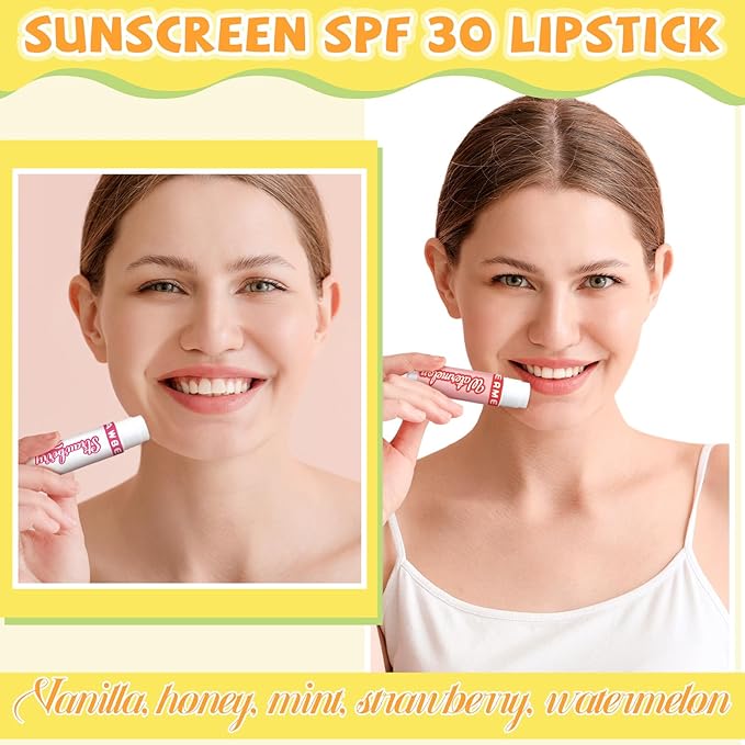 30 Pack Lip Balms SPF 30 Bulk Sunscreen Lip Balms Party Gifts Favors Lip Sunscreen Care with Vitamin E Wedding Bridal Shower Favors Baby Shower Gifts for Outdoor Travel Beach-BrightBean Baby