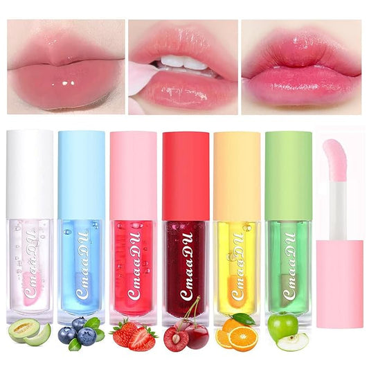 Yasovigi Fruit Lip Oil Plumping Lip Tint Moisturizing Lip Gloss, Transparent Lip Balm Care Stick Nourishing Repairing Non-sticky, Moisture&Lighten Lip Lines-BrightBean Baby